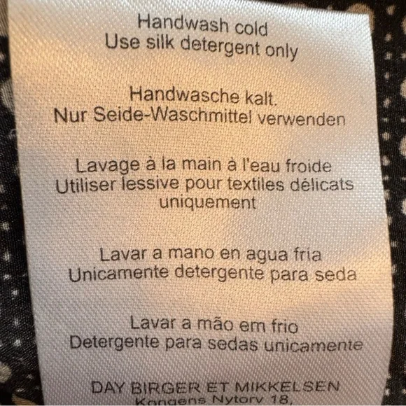 Day Birger ET Mikkelsen Long Sleeve 100% Silk Pop Over Tunic Black/white SZ 38(M - Picture 8 of 9